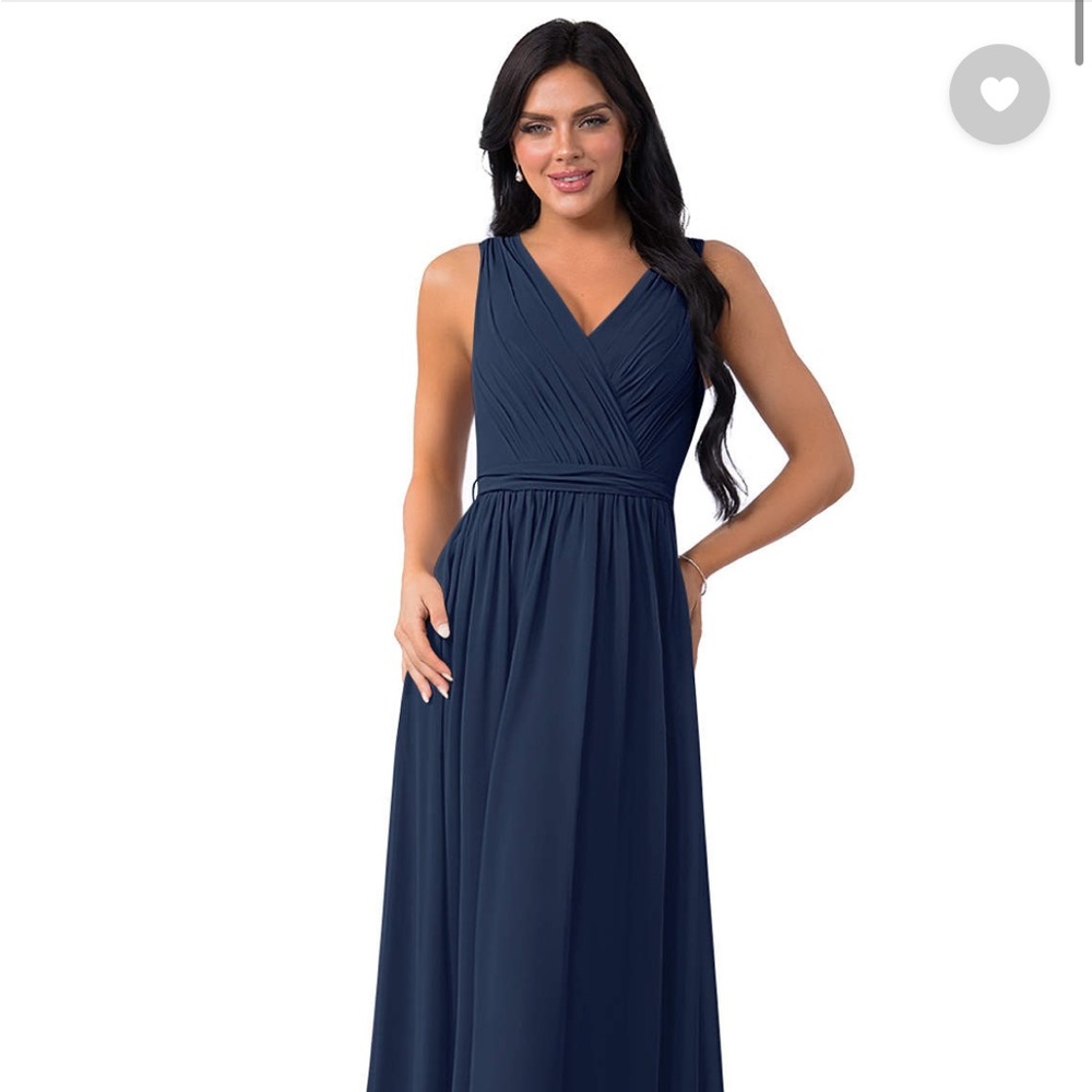 Azazie Kingsley Navy Blue Dress - size 6